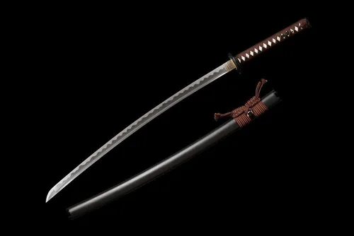 Vista 2 de Espada samurái japonesa de 41 pulgadas, hecha a mano, acero al carbono 1095, mate