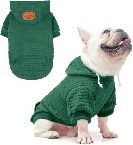 Vista 20 de BEAUTYZOO - Sudadera con capucha para perros con agujero para correa y bolsillo, suéteres para perros pequeños, medianos y grandes, niños y niñas
