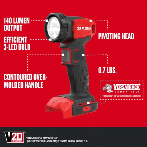 Vista 10 de CRAFTSMAN V20 Kit combinado de herramientas eléctricas inalámbricas de 4 herramientas con 2 baterías y cargador (CMCK400D2)