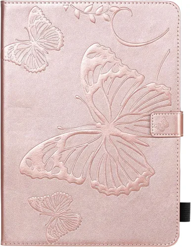 Vista 8 de Funda tipo folio para iPad Pro de 11 pulgadas 2018-2022, iPad Air de 11 pulgadas y 10.9 pulgadas, Techcircle Butterfly en relieve, funda inteligente