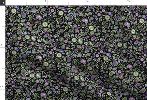 Vista 3 de Spoonflower Tela: 420 cachemira grande de marihuana con estampado de cachemira en tela de gasa, cuarto grueso, vestidos de moda, decoración del hogar