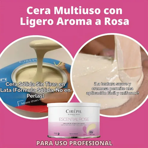 Vista 4 de Cera Cirépil sin tiras, Rosado escential tin
