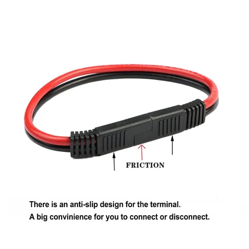Vista 3 de Paquete de 5 arneses de cables de desconexión rápida polarizados de calibre 10 de 2 pines, conector SAE, cable de conexión tipo bala