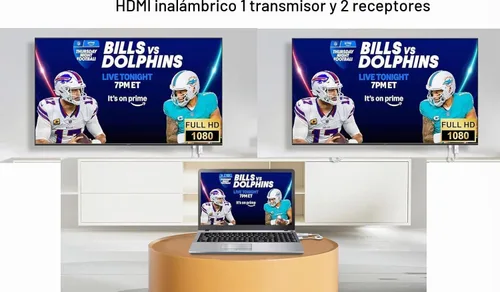 Vista 2 de Transmisor HDMI inalámbrico y 2 receptores, 4K decodifica salida 1080P