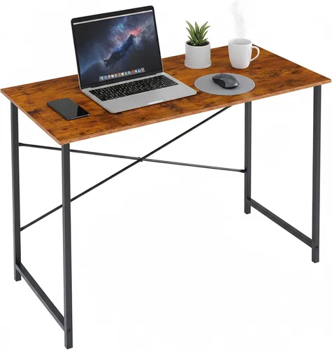 Vista 12 de Escritorio para computadora de 32 pulgadas, escritorio simple para oficina en casa, mesa de estudio, marco de metal resistente, escritorio MDF
