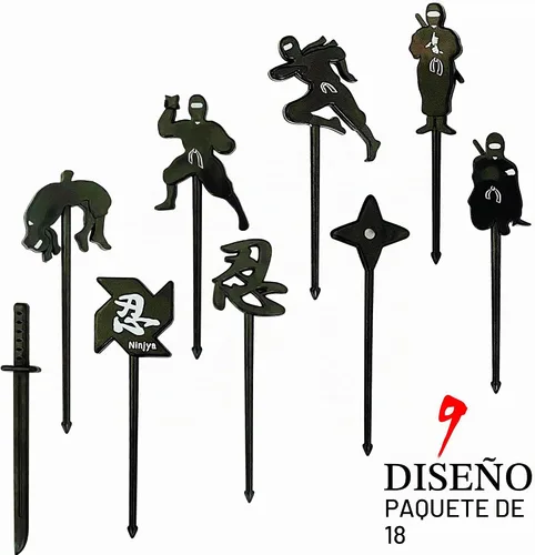 Vista 9 de GET FRESH Palillos de comida ninja para niños – 18 piezas de mini palillos de comida ninja para decoración de almuerzo de niños pequeños – Palillos