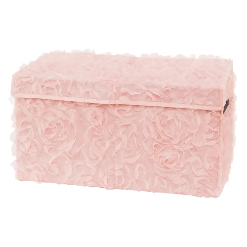 Vista 11 de Sweet Jojo Designs Caja de almacenamiento de juguetes de tela bohemia con arco iris para bebé, habitación de niños, color rosa pálido, oro rosa