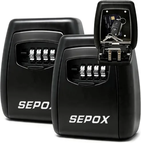Vista 10 de SEPOX® Caja de seguridad de acero inoxidable con combinación de 4 dígitos para llaves de montaje en pared For Home Office Outdoor Realtor.