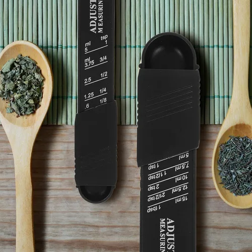 Vista 4 de Adjustable Measuring Spoons Set with Scale, Small Plastic Grams Measuring Scoop for Baking and Seasoning, 2pcs Slide Spoon for Kitchen Cooking and