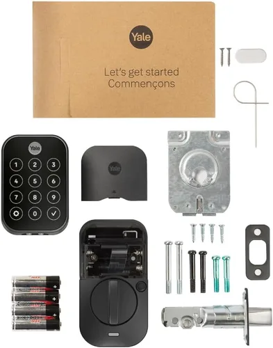 Vista 8 de Yale Assure Lock 2 Touch Deadbolt, Cerradura de puerta de entrada sin llave de ante negro con teclado digital táctil y escáner de huellas