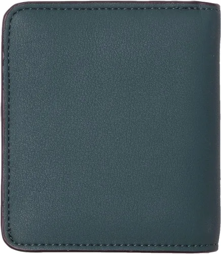 Vista 4 de Toughergun Billetera plegable de cuero genuino para mujer, pequeña y compacta, con bloqueo RFID y ventana de identificación