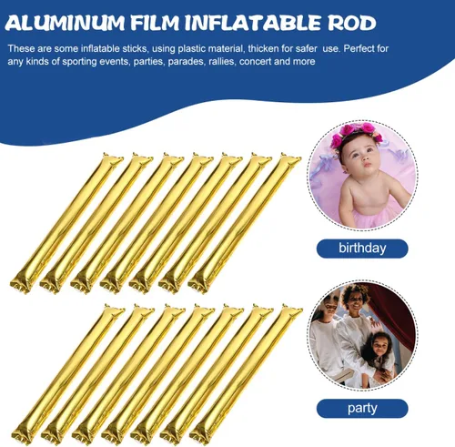 Vista 9 de jojofuny Juego de 24 palos inflables de aluminio para truenos, para juegos deportivos, conciertos, fiestas de cumpleaños, copa mundial de fútbol