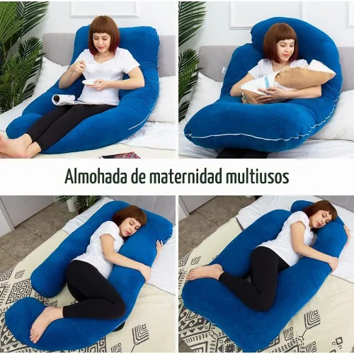 Vista 6 de Almohadas de embarazo de 60 pulgadas para dormir, almohada corporal extra grande en forma de U, almohada de embarazo, almohada de maternidad