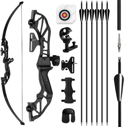 Vista 9 de Recurve Bow and Arrow Set for Adults, 30–40lbs Right-Handed Archery Kit with Carbon Arrows & Accessories for Outdoor Target Practice
