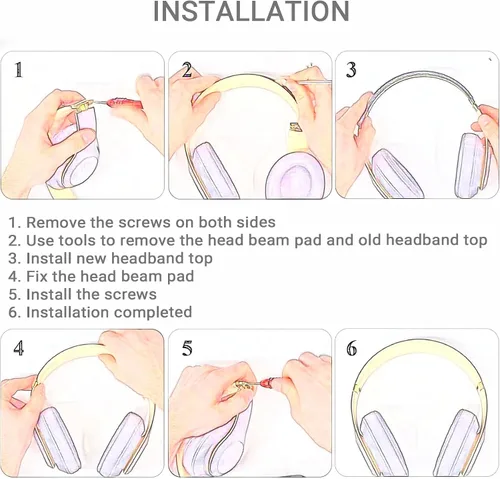 Vista 6 de Studio Pro - Diadema y bisagra de repuesto para auriculares Beats Studio Pro, kit de reparación duradero, juego de piezas de diadema de bisagra