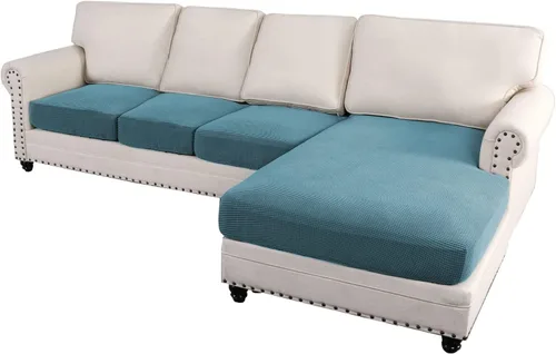 Vista 22 de ADPON Fundas de sofá modular, funda de cojín para sofá o sillón en forma de L, funda separada para sofá seccional izquierdo o derecho (1 diván, gris)