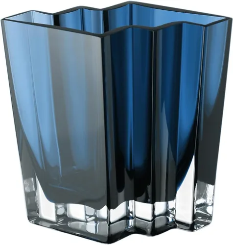 Vista 5 de Jarrón de cristal, amatista, diseño cheurón, 5.5 pulgadas de altura, resistente, fabricado en Europa, por Barski