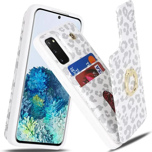 Vista 23 de Lipvina Funda para Samsung Galaxy A03s con tarjetero, Galaxy A03s Funda tipo cartera para mujer, tarjetero de crédito, soporte de anillo, fundas