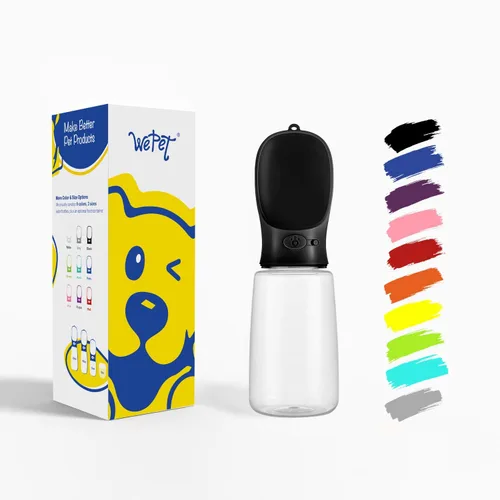 Vista 21 de WePet Botella de agua portátil para perros, 12 onzas, dispensador de agua para cachorros a prueba de fugas con alimentador de bebida para mascotas