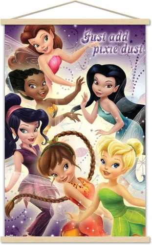 Vista 15 de Trends International Disney Tinker Bell - Póster de pared de hadas, 14.725 x 22.375 pulgadas, versión enmarcada de madera de granero Versión