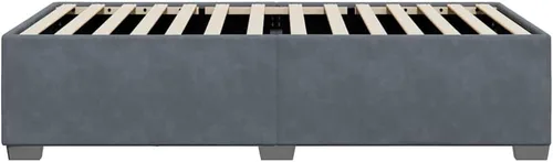 Vista 6 de Marco de cama con plataforma individual XL, tapizado en terciopelo gris oscuro, madera contrachapada moderna y estable y construcción de madera