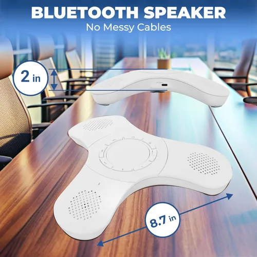 Vista 11 de Skywin Altavoz de conferencia Bluetooth con micrófono, altavoz inalámbrico portátil para escritorio de oficina, computadora y portátil, micrófono
