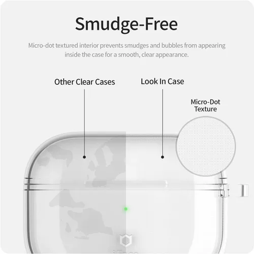 Vista 6 de iFace Funda protectora transparente diseñada para AirPods 1/2 [clip de mosquetón incluido] [Funda compatible con carga inalámbrica] - Transparente