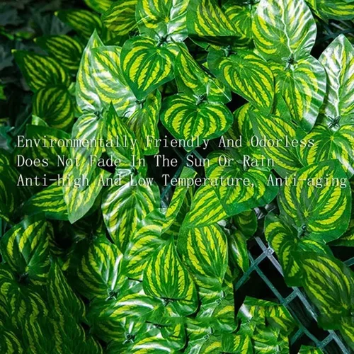 Vista 2 de WEWYQSJXBXF-3127 - Rejilla de hojas artificiales de imitación de plantas verdes, decoración de puerta decorativa de plantas verdes, tienda de pared