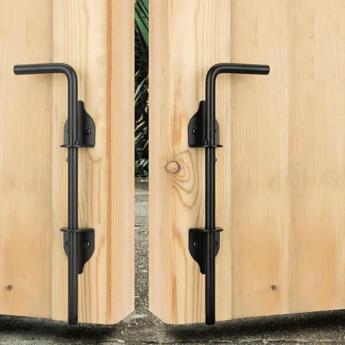 Vista 10 de Barra de Caída de Puerta con Perno de Bastón de 12" de Acero - Cerradura de Suelo de Puerta Pesada Diseñada para Puertas de Madera, Metal, Vinilo