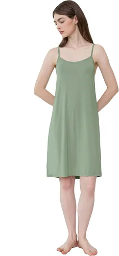 Vista 5 de Cherrydew Women Full Slip Super Soft Cooling Under Dress Sexy Basic Adjustable Spaghetti Strap Cami Slip Nightgown S-XXL