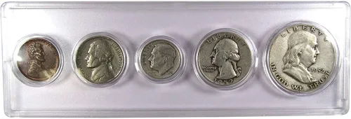 Vista 20 de Juego de 5 monedas coleccionables de 1934 en buen o mejor estado para regalo
