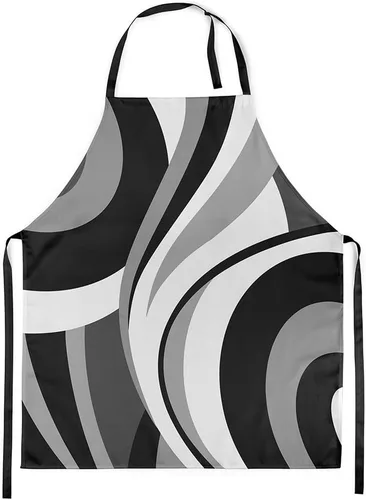 Vista 13 de Castle Fairy Delantal de cocina geométrico en espiral, moderno delantal impermeable con rayas simples para adultos (sin bolsillo), 31 x 26 pulgadas