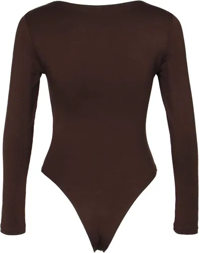 Vista 3 de PALINDA Body de manga larga con cuello redondo para mujer, camiseta básica elástica