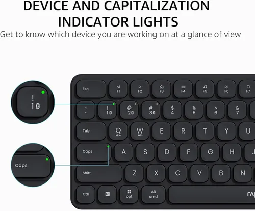 Vista 7 de Rapoo 9010M Combo de teclado y mouse multidispositivo, juego de teclado y mouse inalámbrico 2.4GHz/Bluetooth 5.0/4.0 para Windows/Mac/Linux/Chrome