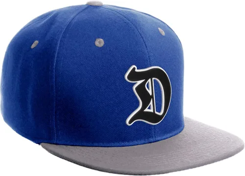 Vista 1680 de Daxton Gorra clásica con visera de billete plano con letras del alfabeto inglés antiguo de la A a la Z
