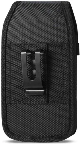 Vista 2 de Funda vertical resistente con bolsillo extra con cremallera, clip de metal y trabillas para cinturón para Kyocera Duraforce PRO 2
