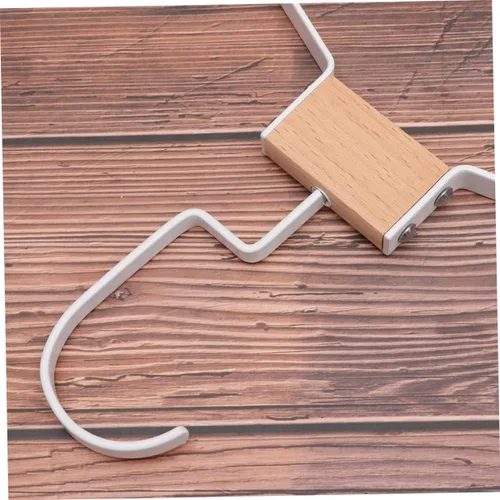 Vista 8 de Alipis Perchas de metal de madera, ganchos resistentes para el hogar, diseño ranurado, moderno, perchero, 360, giratorio, elegante