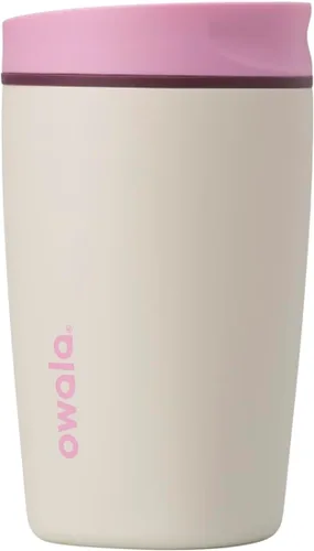 Vista 8 de Owala SmoothSip Slider - Vaso de café aislado de acero inoxidable, reutilizable, taza de café helado, taza de viaje para café caliente, sin BPA, 12