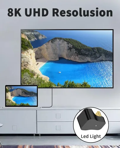 Vista 3 de Poyiccot Adaptador HDMI en forma de U de 8 K, 48 Gbps 8K a 60 Hz, ángulo descendente de 180 grados HDMI macho a hembra, extensor de adaptador
