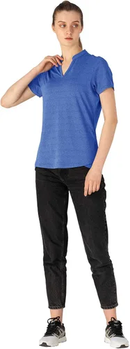 Vista 5 de YSENTO Camisas polo de golf Dry Fit para mujer, manga corta, cuello en V, sin cuello, ropa