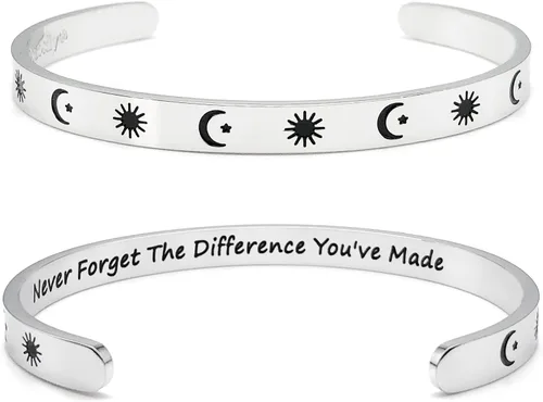 Vista 281 de Pulseras inspiradoras para mujer, joyería de acero inoxidable, con refranes, pulsera motivacional con mensaje oculto, pulseras grabadas para mejor