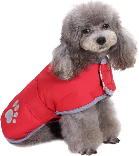 Vista 13 de Chamarra para perros, para climas fríos, reversible, forro polar para Invierno, chaleco, para mascotas, impermeable, XS, Azul