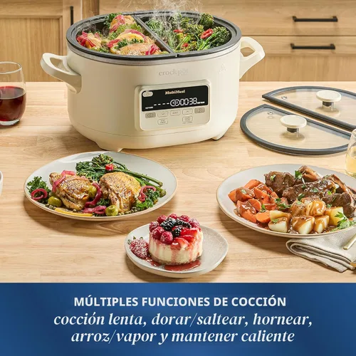 Vista 2 de Crock-Pot MultiMeal Multicooker y olla de cocción lenta programable con función de horneado Leche de avena