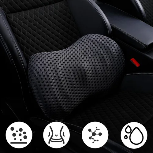 Vista 5 de Almohada de apoyo lumbar con correas ajustables para aliviar el dolor de espalda baja. Almohada de apoyo lumbar de espuma viscoelástica