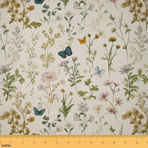 Vista 29 de Feelyou Tela de Flores Groovy por Yarda 1 Yarda Niños Retro Floral Boho Tela de Tapicería para Sillas para Niños Niñas Adolescentes Años 70 Hippie