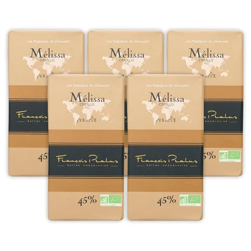 Vista 12 de François Pralus Melissa 45% Chocolate con leche, paquete de 3 unidades, chocolate francés, grano a barra, comercio directo, sin gluten, sin soja