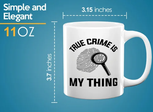 Vista 6 de Taza de café de detective de 11 onzas, color blanco - TRUE crime is - oficial de policía patrulla policía Detective Sheriff Police Enforcement