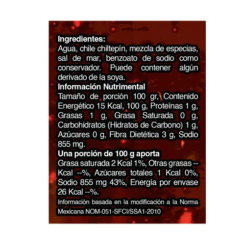 Vista 3 de Caja con 25 piezas de salsa Chiltepin Fresh cosecha, 6.4 fl oz (6.42 fl oz).
