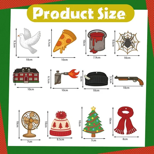 Vista 2 de Woanger 24 piezas Adorno de Navidad para casa Divertido Adorno de película de Navidad Adorno colgante de árbol de Navidad de madera Diseño de paloma