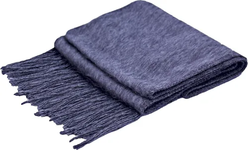 Vista 3 de Lana de alpaca peruana - Bufanda unisex tejida con flecos cepillados (9 x 74 pulgadas)